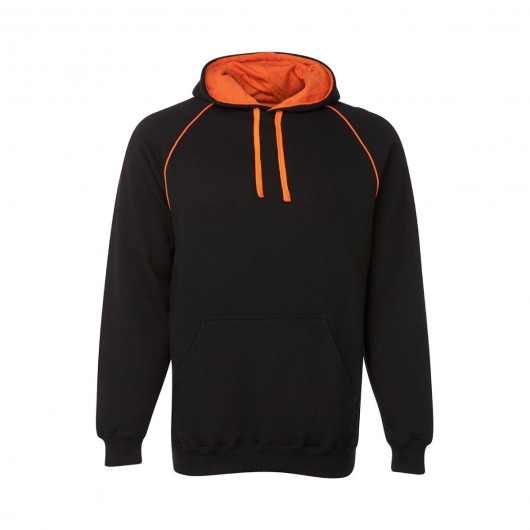 Black Orange Fleecy Hoodies